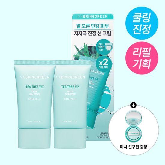 BRING GREEN Tea Tree Cica Sun 3-piece set/single item (sun cushion/sun stick/sun cream)