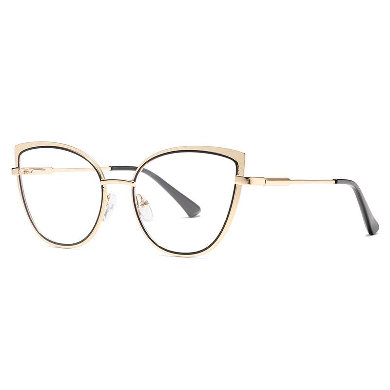 Cat Glasses Frame Women S High-End Glasses Can Be Matched With Flat Glasses Frame Metal Frame Anti-Blue Light Women S Glasses