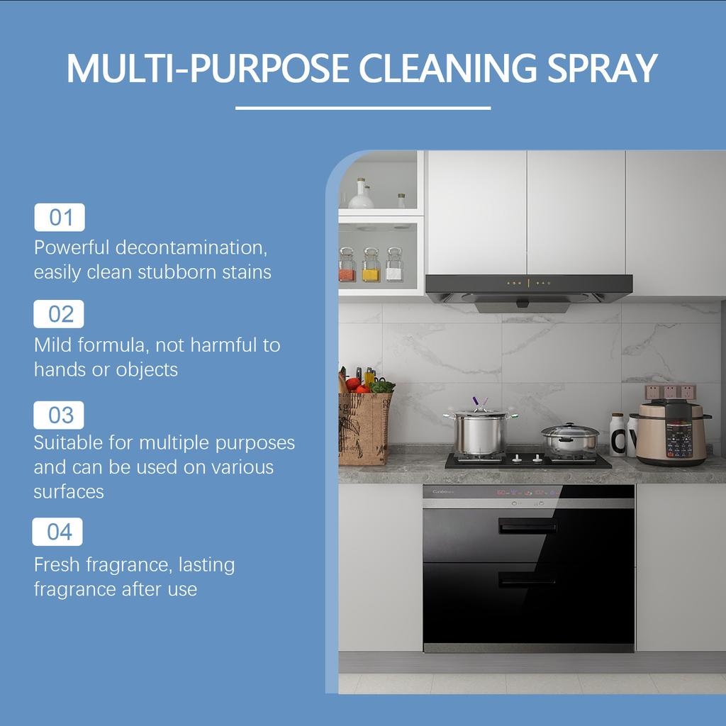 Jue-fish Kitchen Grease Foam Cleaner Stain Remover Multi-Purpose Dirt Oil Cleaning Bubble Spray For Grills Ovens Foam Washing Tools