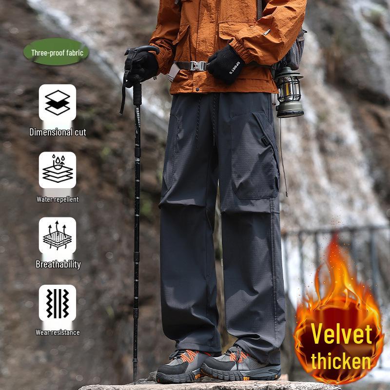 Men's American Style Cargo Pants: Loose, Water-Repellent Outdoor Work and Casual Wear for Autumn/Winter.