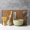 4-6pcs Traditional Bamboo Ceramic Japanese Matcha Tea Set with Spout Reusable Matcha Whisk Set Food Grade Safe Match Bowl