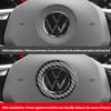 FD06-Valve Stems Caps ABS Carbon Fiber Pattern Volkswagen Steering Wheel Label Sticker Badge For Volkswagen VW RLine Golf Amarok T5 T