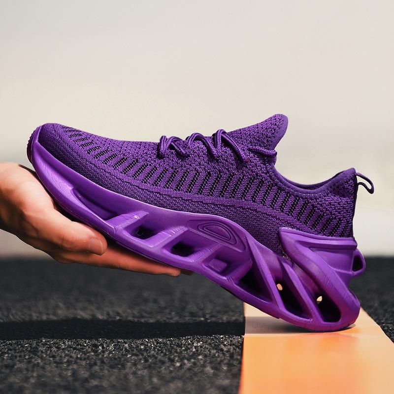 

Women s & Men s Breathable Knit Blade Sole Sneakers for Running Casual Wear 36 фиолетовый