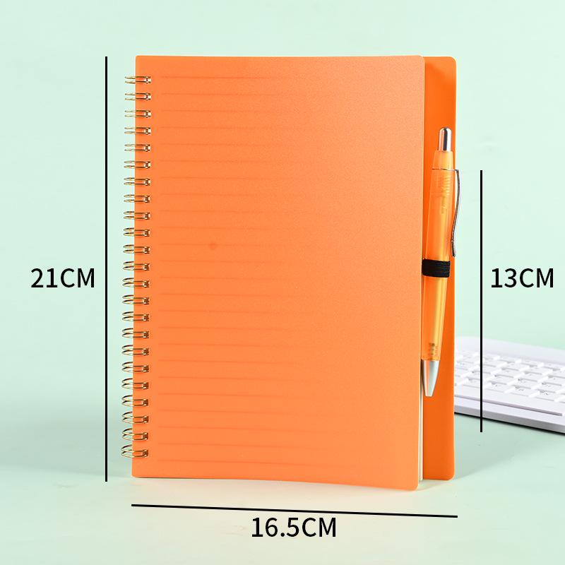 A5 Color PP Coil Notebook with Wide Ruled Pages - Thick Office Notepad, Ideal for Students, Customizable Logo