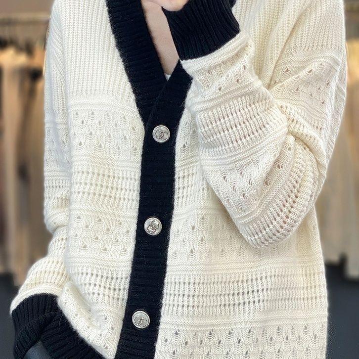 WTEMPO Fashion Autumn Winter Cardigan Sweater Womens Knitted O-neck Cardigan Sweater Twist Female Basic Clothing
