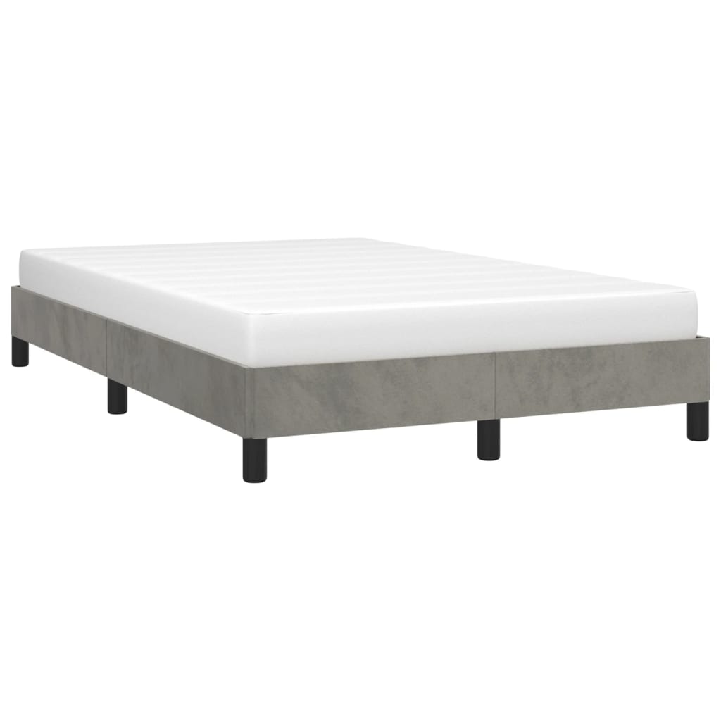 Bed Frame without Mattress Light Grey 120 x 190 cm Velvet