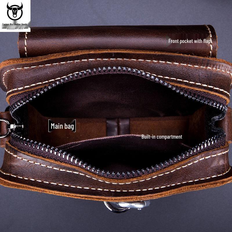 Τσάντα Χιαστί & Μέσης Πολλαπλών Χρήσεων από Δέρμα Αγελάδας Crazy Horse για Κινητό Τηλέφωνο