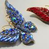 Colorful Rhinestone Butterfly Brooch Pin - Crystal Insect Shoe Decoration