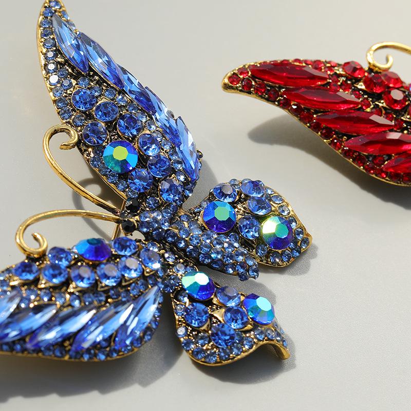 Colorful Rhinestone Butterfly Brooch Pin - Crystal Insect Shoe Decoration