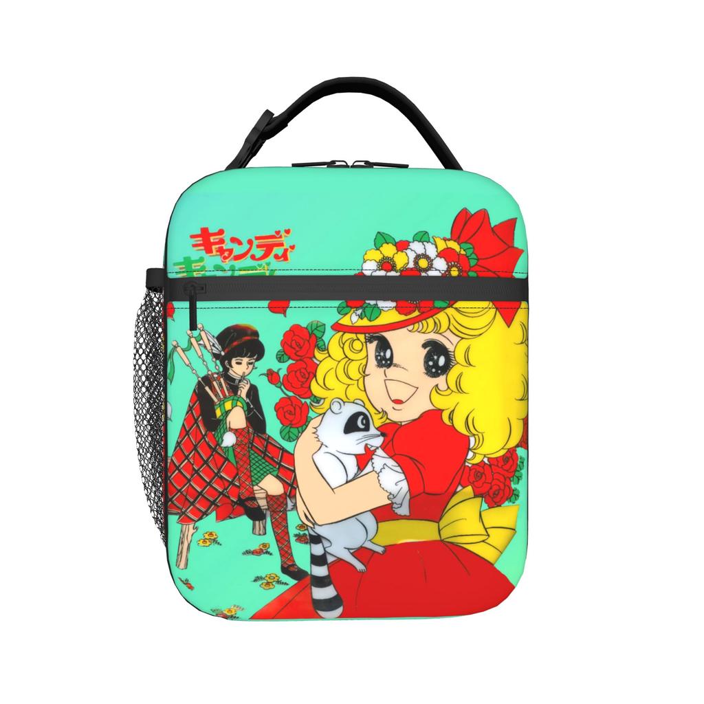 Kawai Candy Candy Insulated Lunch Bags High Capacity Anime Reusable Thermal Bag Tote Lunch Box College Outdoor Men Women