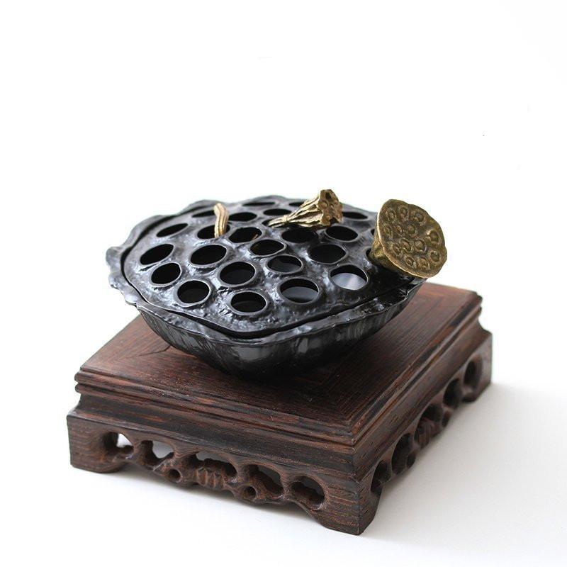 Retro Creative Zinc Alloy Lotus Incense Burner Home Decor Handcrafts Coil Censer Holder Religious Articles Office Ornaments