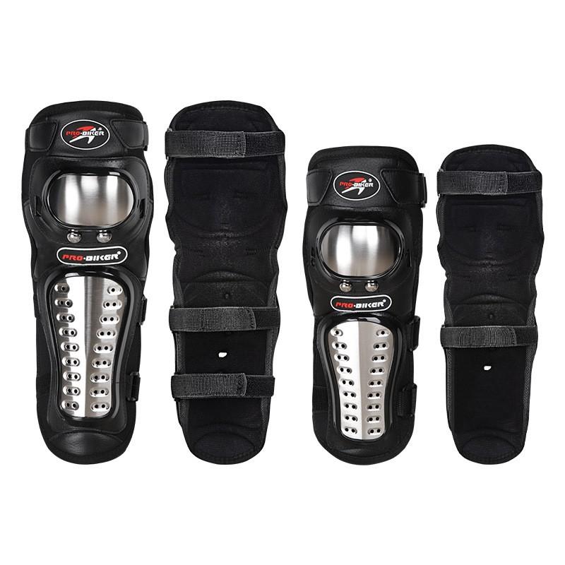 Stainless Steel Motorcycle Knee Elbow Guards Set Off-Road Racing Riding Protection Adult Men