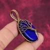 Tree Of Life Lapis Lazuli Gemstone Pendant Copper Wire Wrapped Handmade Jewelry