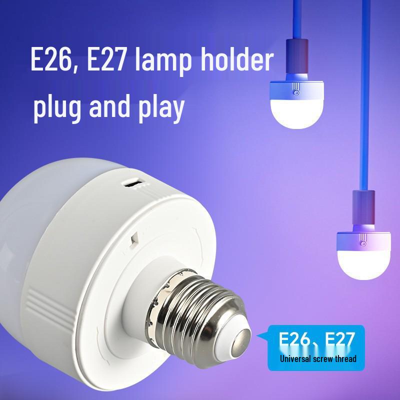 Battery-Powered Rechargeable RGB Light Bulb with Remote, E26 Base, for Non-Hardwired Wall Lamps & Chandeliers