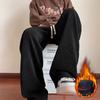 Men's Autumn Winter Hong Kong-Style Loose Plus-Size Straight-Leg Casual Pants Fashionable Simple Fleece-Lined Wide-Leg Pants