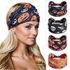 Women Pumpkin, Bat Wide Holiday Headbands, Festival Gift Hair Accessories Pumpkin Rose Boho Polyester Fashion All Season Women Scarf Fall Hair Band