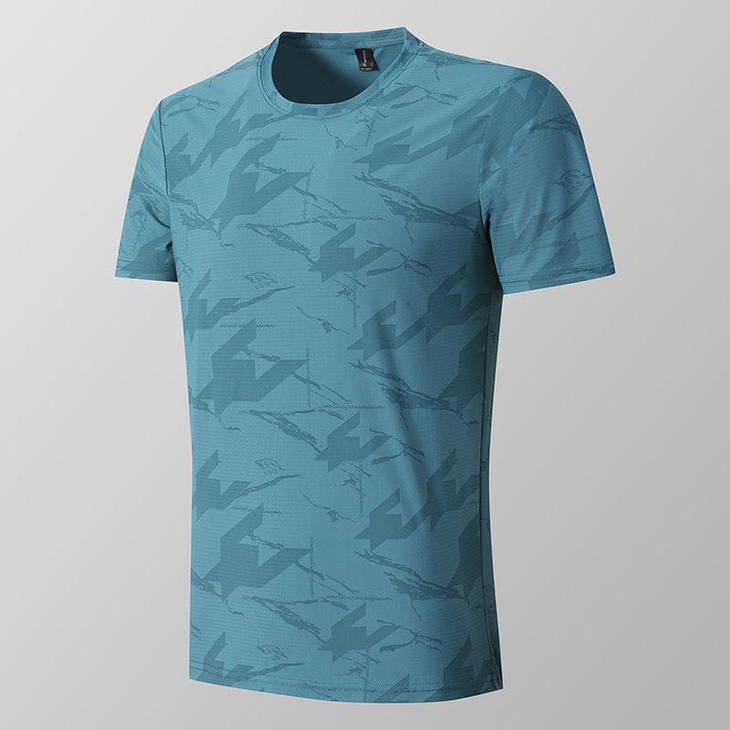 

Men s Snake Print Ice Silk Quick-Dry Running T-Shirt - Breathable, Lightweight, Cool Touch Short Sleeve 3XL темно-синий