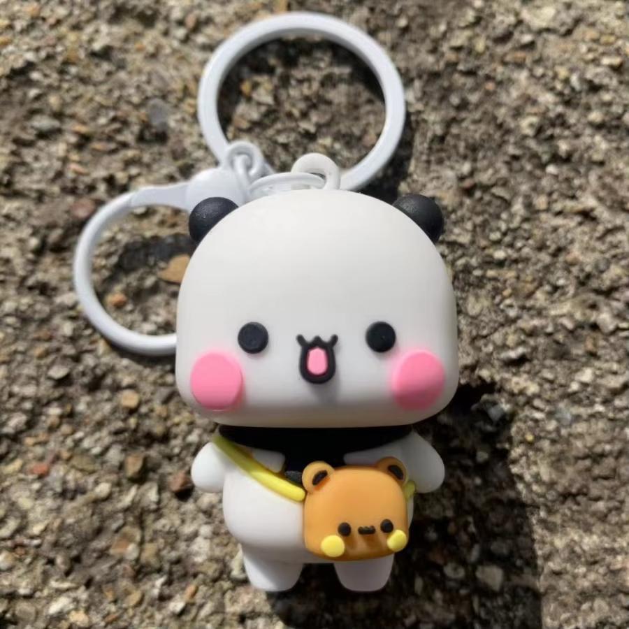 Cartoon Panda Bubu Dudu Magnetische Sleutelhanger Schattige Rugzak Hanger met Speelgoedfiguren Koppel Accessoires Ideaal Fantasie Thema Cadeau white