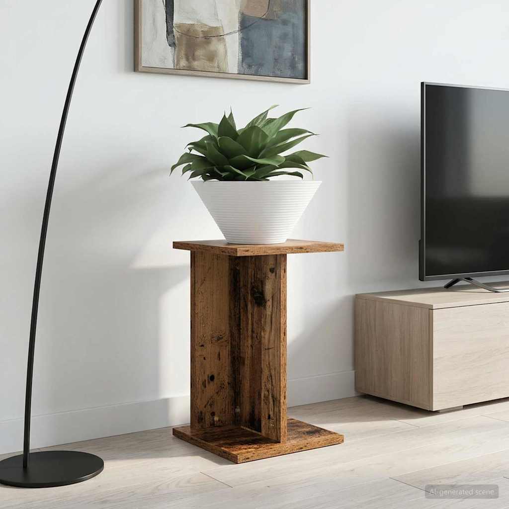 Plant Stand 2 Pcs Reclaimed Wood Look 25 X 25.5 X 40.5 Cm Engineered Wood