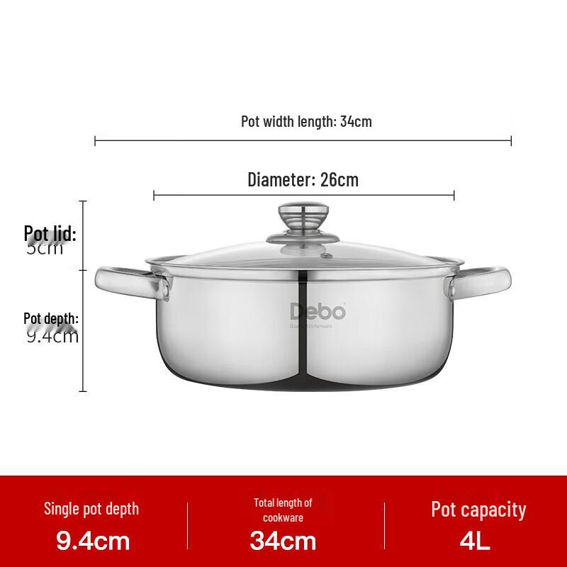 DeBao KaiQi 304 Stainless Steel Universal Soup Pot