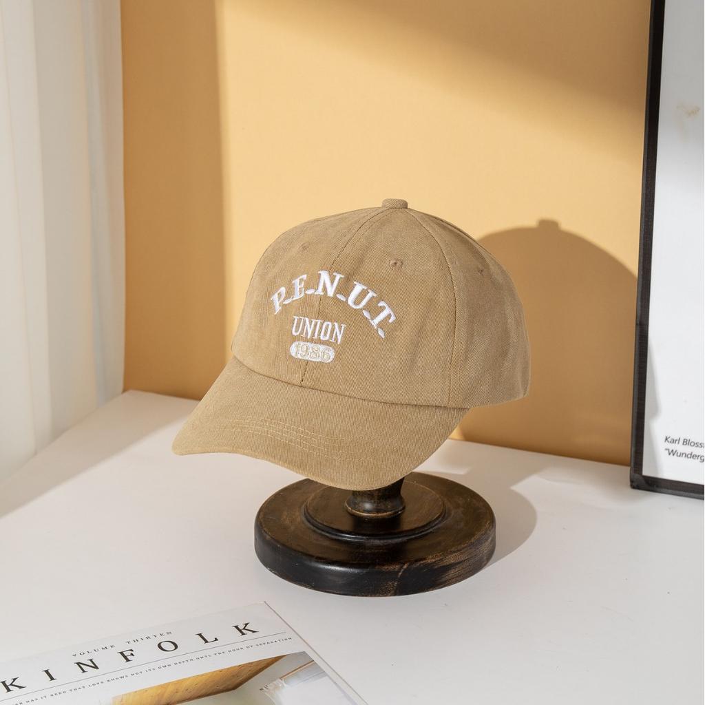 Soft top washed letter three-dimensional embroidery men's color matching baseball cap tide outdoor breathable sunshade women's cap