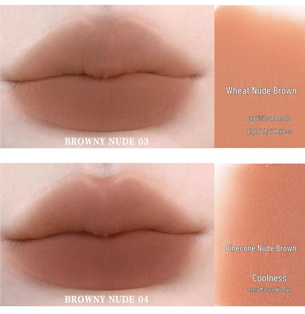 HYNTOOR Black Rabbit Nude Lip Glaze - Planet Glossy Lip Mud Lipstick