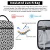 Elegante Bolsa de Almuerzo Aislada con Patrón de Murciélago Blanco y Negro para Niños, Nevera Escolar, Contenedor Térmico para Comida, Bolsa de Tote, Fiambreras Portátiles