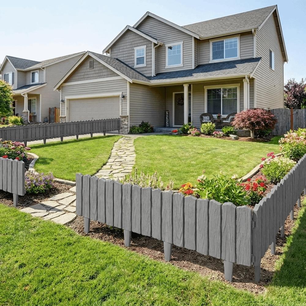 3pcs Imitation Stone Texture Garden Edging Border Interlocking Design Landscape Barrier  Walkway