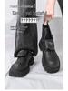 Plus Size Men's Thick Sole High Top Martin Boots - Autumn/Winter Motorcycle Style British Fashion