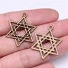Hexagram Star of David Amulet Charm Antique Bronze Zinc Alloy Jewelry Making Supplies Craft Supplies Jewelry Charms