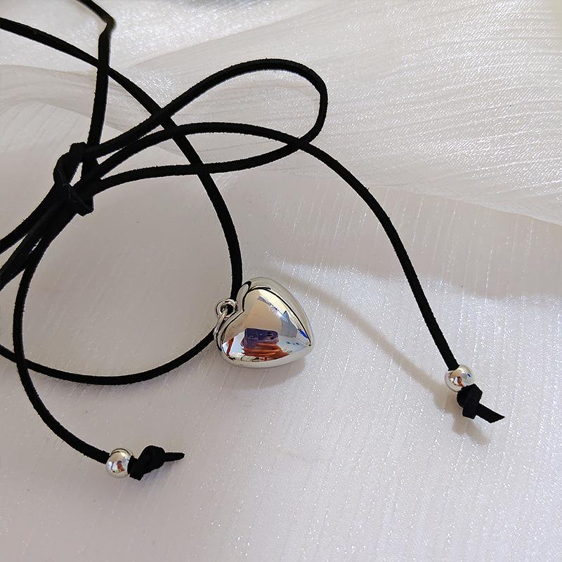 Европейское и американское регулируемое колье-чокер из вощеной нити, простое, с выразительным кулоном «Большая любовь»