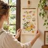Aesthetic Wall Hanging Decor 2027 Calendar with Wind And Flower Illustrations, Hand-Painted Retro Linen Hand Painted Texture Paper, 12 Month