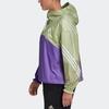 Adidas Colorblock Logo Stripe Sports Casual Hooded Jacket Women Outerwear Purple H48581
