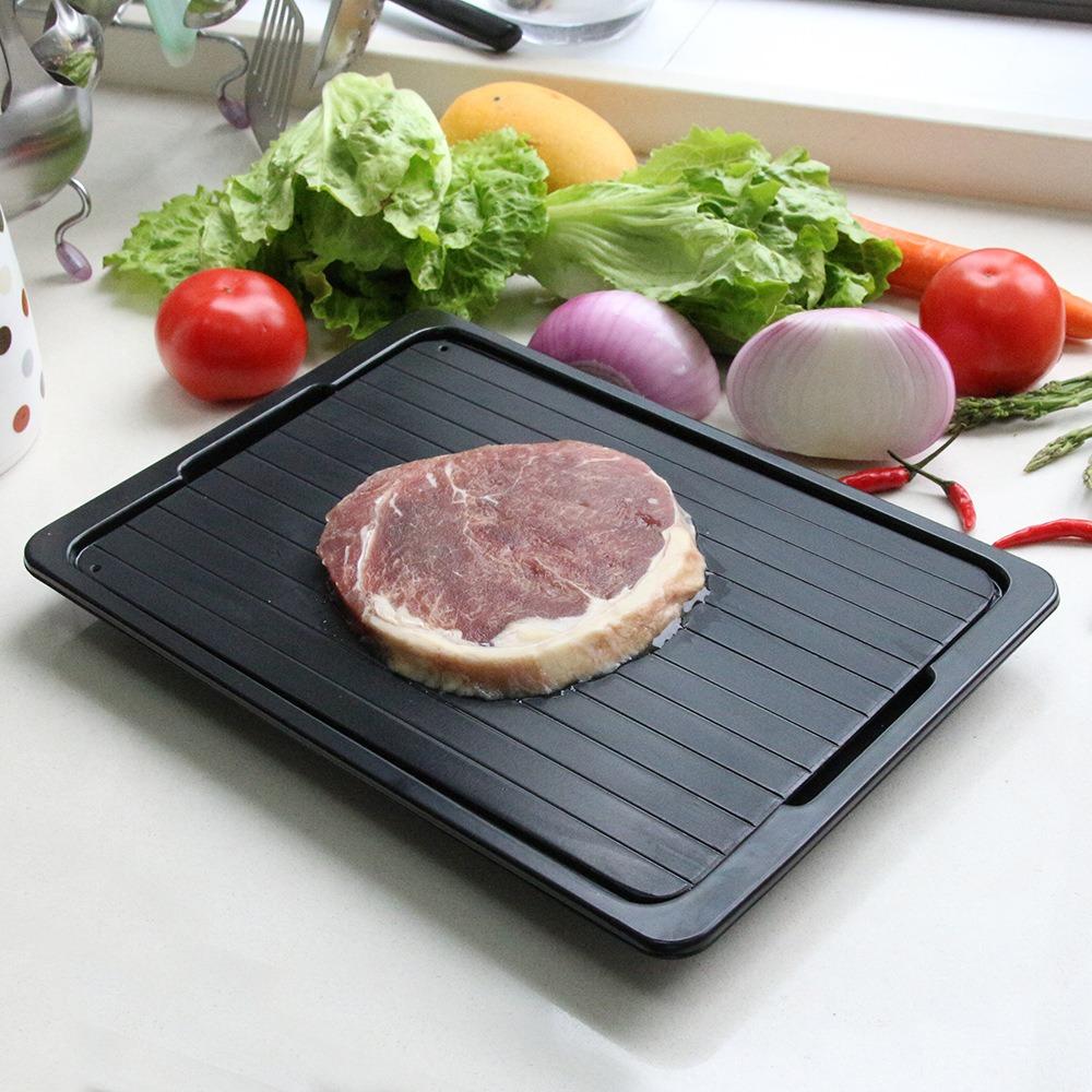 Rectangular Fast Defrosting Tray Aluminum Meat Thaw Frozen Board Household Thawing Plate  Beef