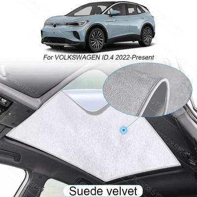 Auto Wildleder Stoff Elektrostatische Adsorption Schiebedach Sonnenschutz für Volkswagen ID.4 -2025 Wärmeisolierung Dachfenster Auto Zubehör