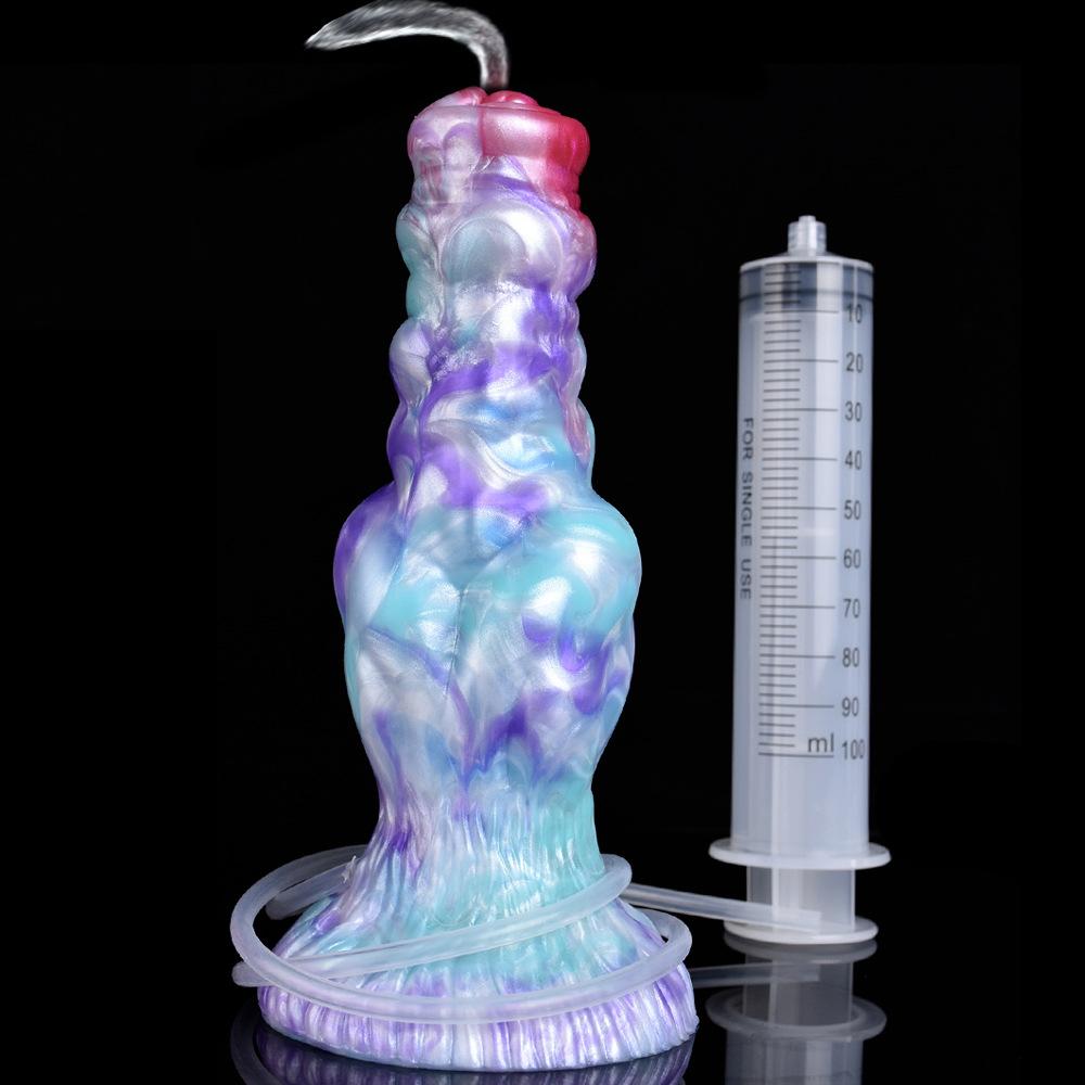 Ejectable Water Spray Dildo - Realistic Silicone Dog Penis Toy for Women, G-Spot Stimulation Adult Sex Toy with Squirt Function