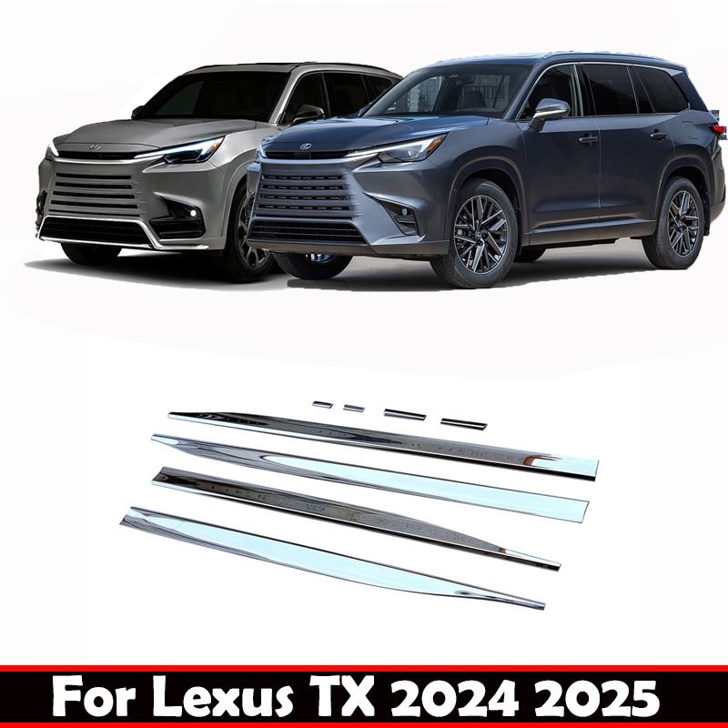 For Lexus TX TX350 500h 550h+ 2024 2025 ABS Chrome Door Line Door Body Skirt Accent Moulding Sticker Exterior Car Accessories