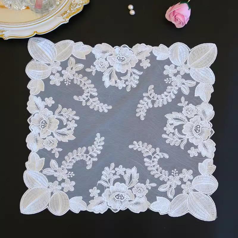

British style mesh embroidered rectangular fashion table mat Wine cup cup fruit bowl cover cupmat kitchen restaurant decoration for Nice Home Price of 1 tablet