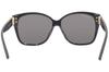 Balenciaga Asian BB0135SA Gray Women's Sunglasses, Fit, 001, Black/Gold,