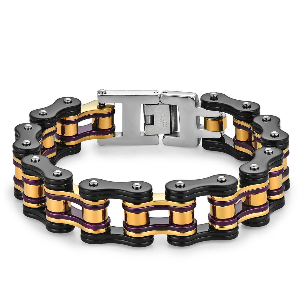 Personalized Titanium Steel Bicycle Chain, Men'S Atmospheric Simple Stainless Steel Bicycle Chain Bracelet, Locomotive Chain Bracelet
