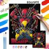 Disney Oil Painting Deadpool and Wolverine Marvel Heroes Art Handmade Diy Painting Home Decoration Gift