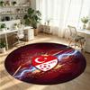 Turkey Football Printed Round Crystal Velvet Rug Soft Non Slip Floor Carpet For Bedroom Holiday Gift
