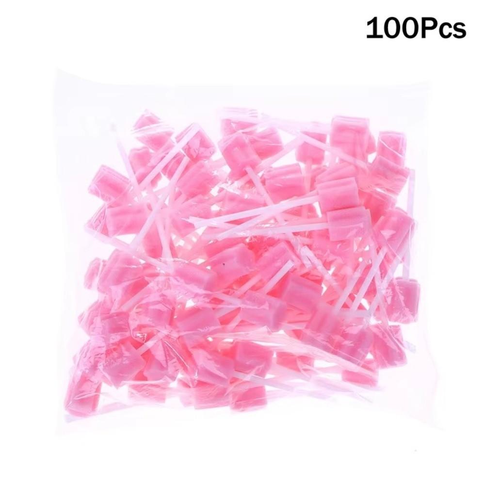 100PCS Portable Disposable Sponge Stick Sponge Head Teeth Cleaning Sponge  Tooth Cleaning