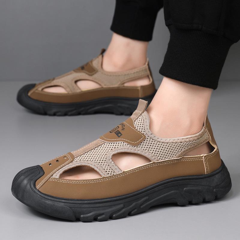 Sandals summer breathable hollow mesh hole shoes outdoor non-slip lightweight sports casual shoes bag head sandals