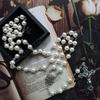 8mm Prayer Beads Rosary Necklace Mary Jesus for Cross Pendant Catholic Necklaces Religious Jewelry Women Charm Gifts