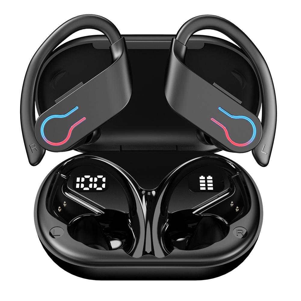 Wireless Earbuds with Earhooks Built-in Mic Headphones BT 5.3 Waterproof Headset Ear Buds for Sports Running Workout Gym