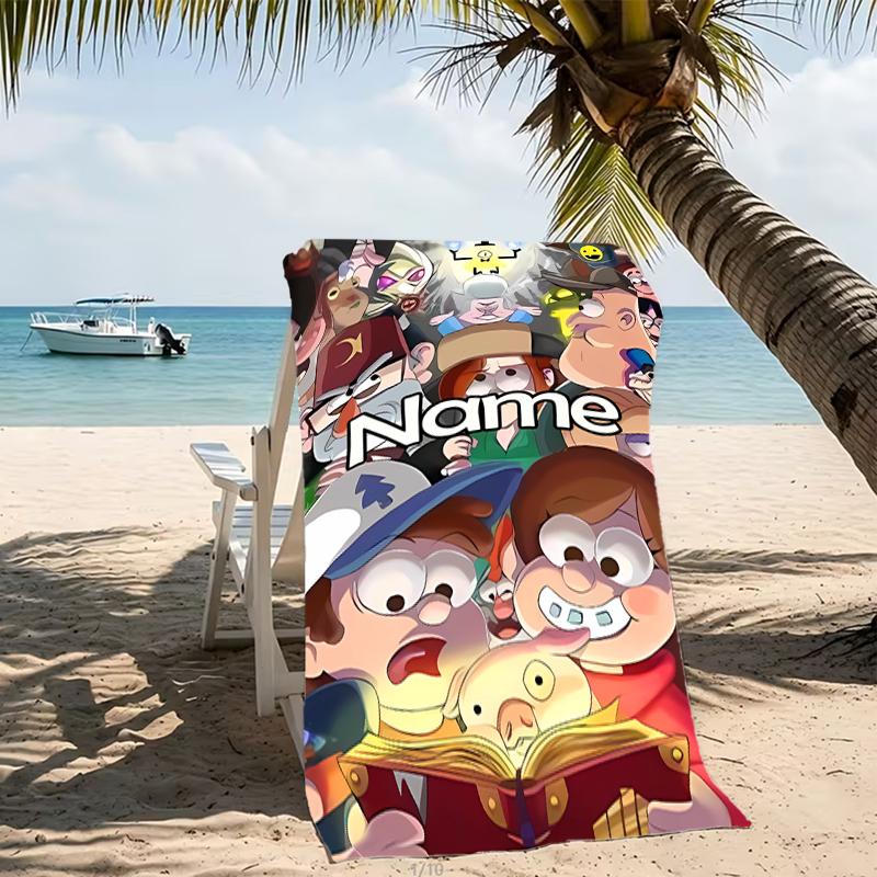 Customizable personalized beach towels Gravity Falls themed designs.Suitable for the beach, yoga, sports;ideal as beach accessories