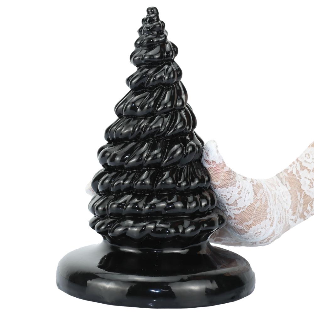 10cm Black Large Anal Plug with Suction Cup - Pointed Dilator Toy