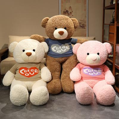 Clothed Big Bear Teddy Bear Doll Plush Toy Hug Bear Doll Girl Company Soothing Doll