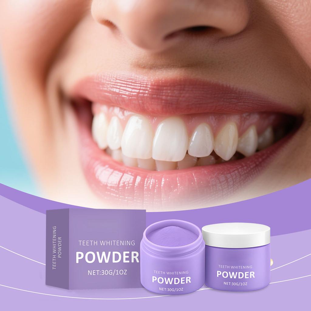 Purple Cleaning Tooth Powder, Fine Powder And Gentle Protects Teeth, Cleans Stains And Odors 30G